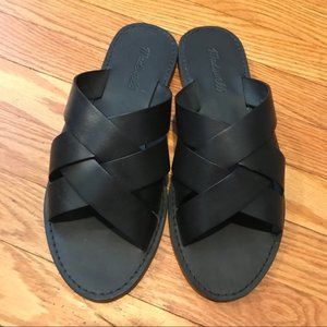 Madewell Womens Boardwalk Black Woven Slide Sandal Size 9